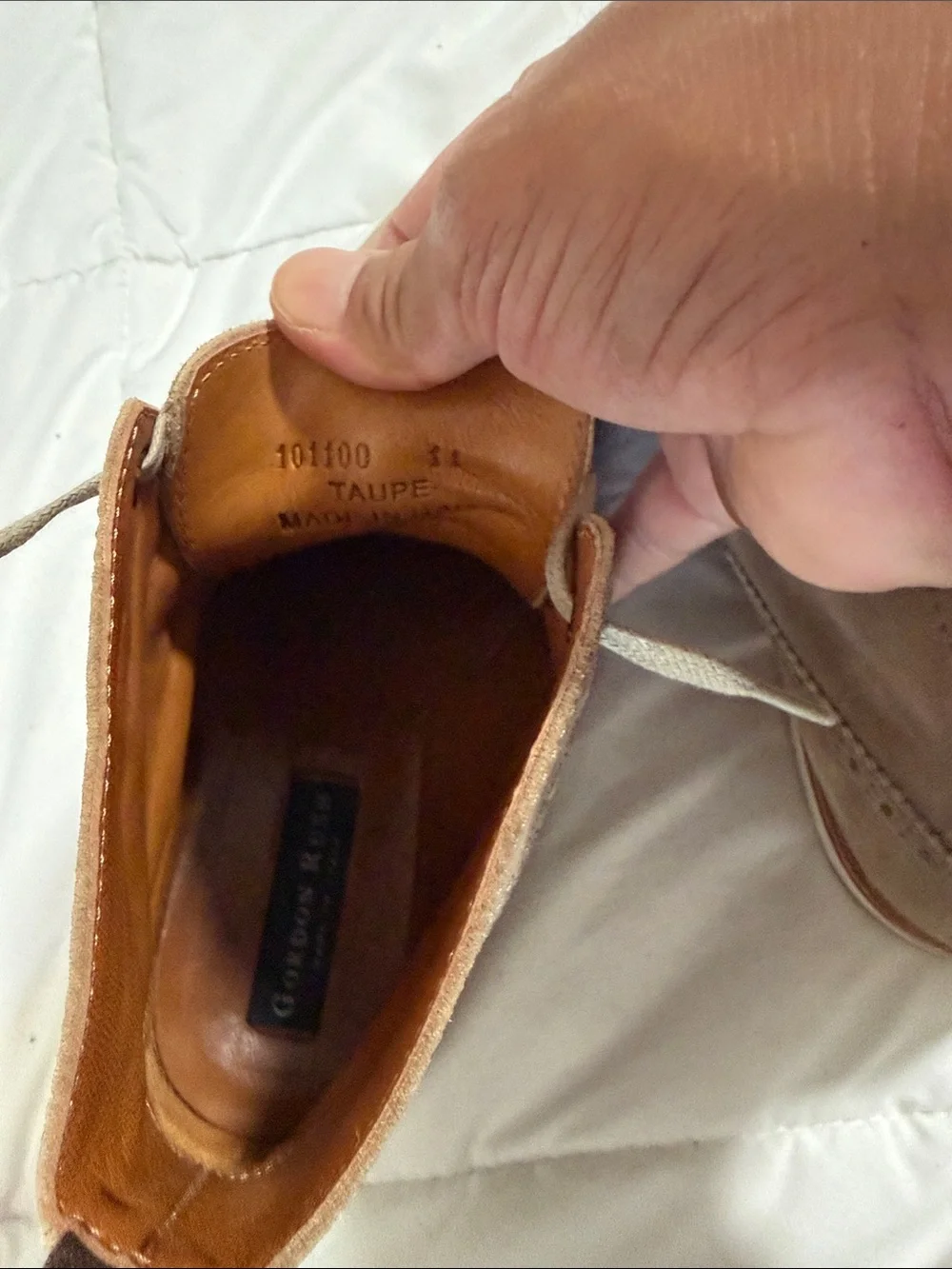 Gordon rush tan suede